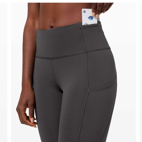 Lululemon Fast and Free Crop II 19" *Non-Reflective Graphite Grey size 12 - Picture 2 of 9